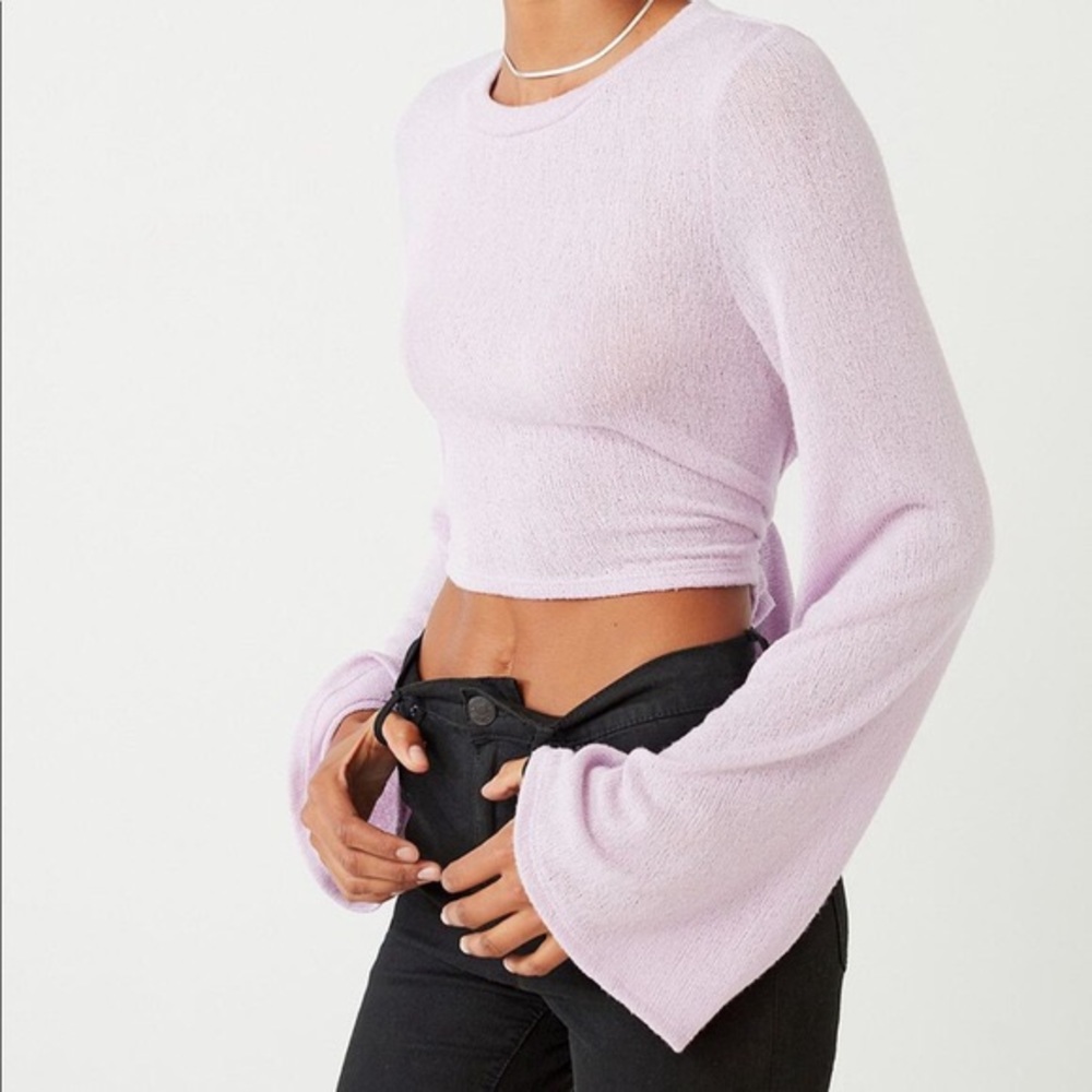 Urban Outfitters Tanner Tie Back Sweater Cropped - Picture 2 of 4